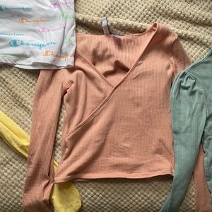 Cropped pink long sleeve
